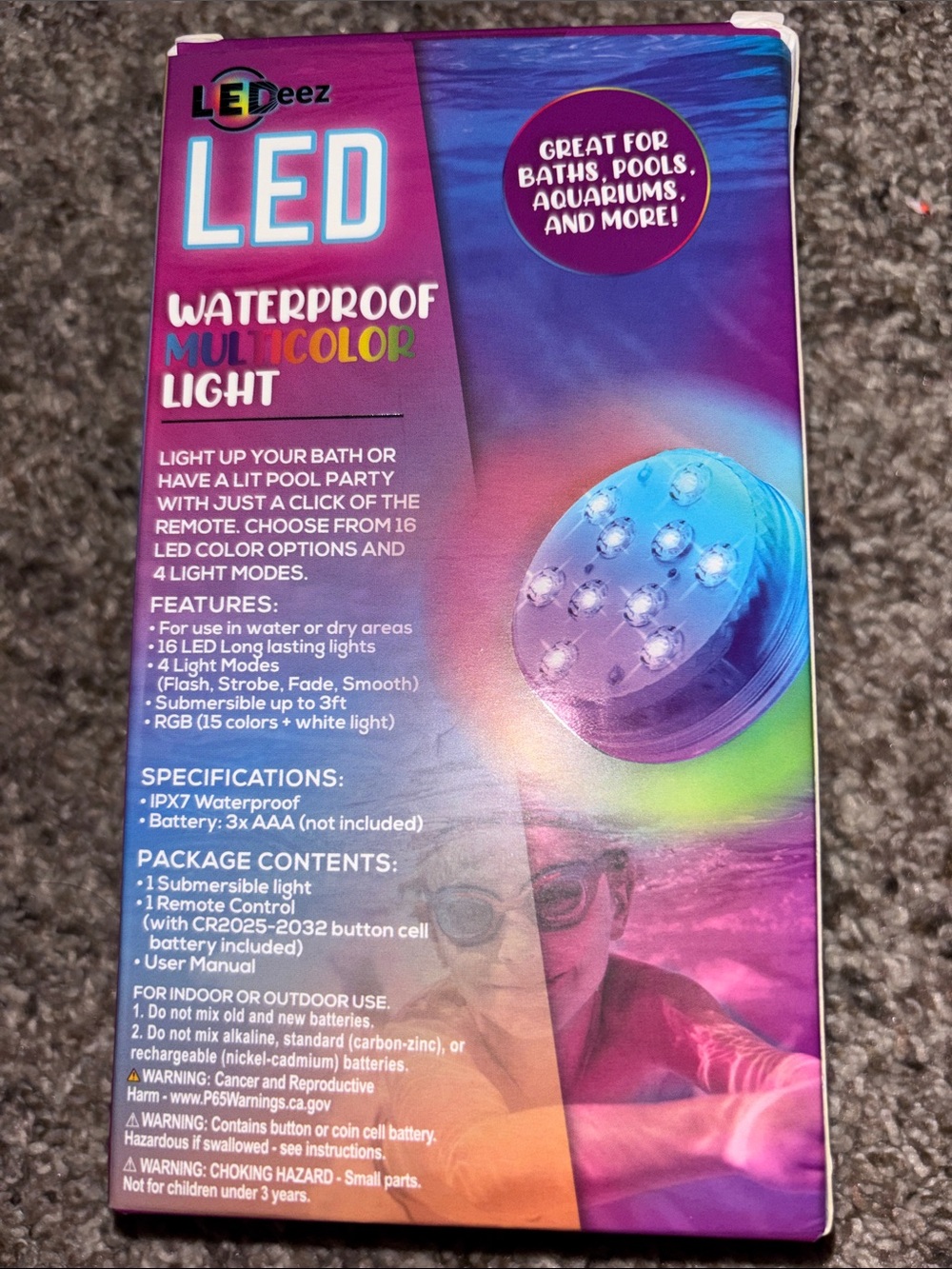 LEDeez Waterproof Multicolor LED Light - Blue - Picture 9 of 9